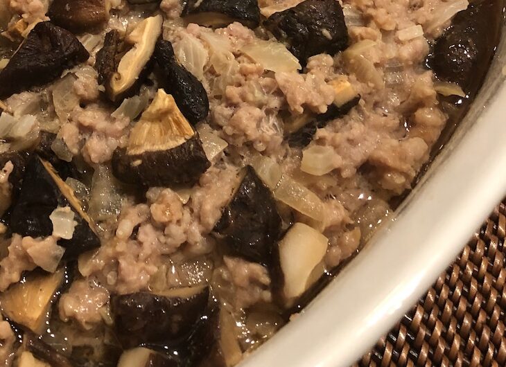 Steamed Pork Patty with Shiitake Mushrooms